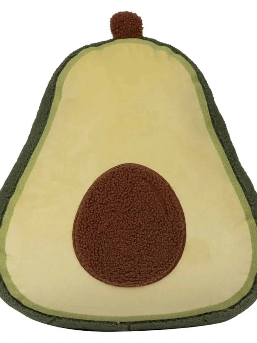 Plush Avocado Throw Pillow - Soft Green & Brown
